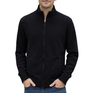 J.Crew Men’s black full zip 100% Merino Wool sweater size small